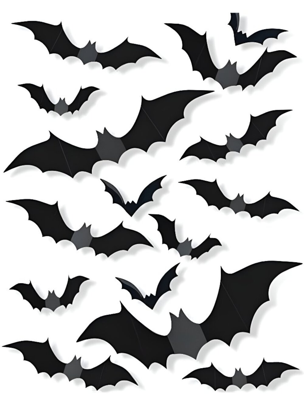 120 Pcs 3D Halloween Decorations Bats Decor,5 Sizes Bats Wall Decor Indoor
